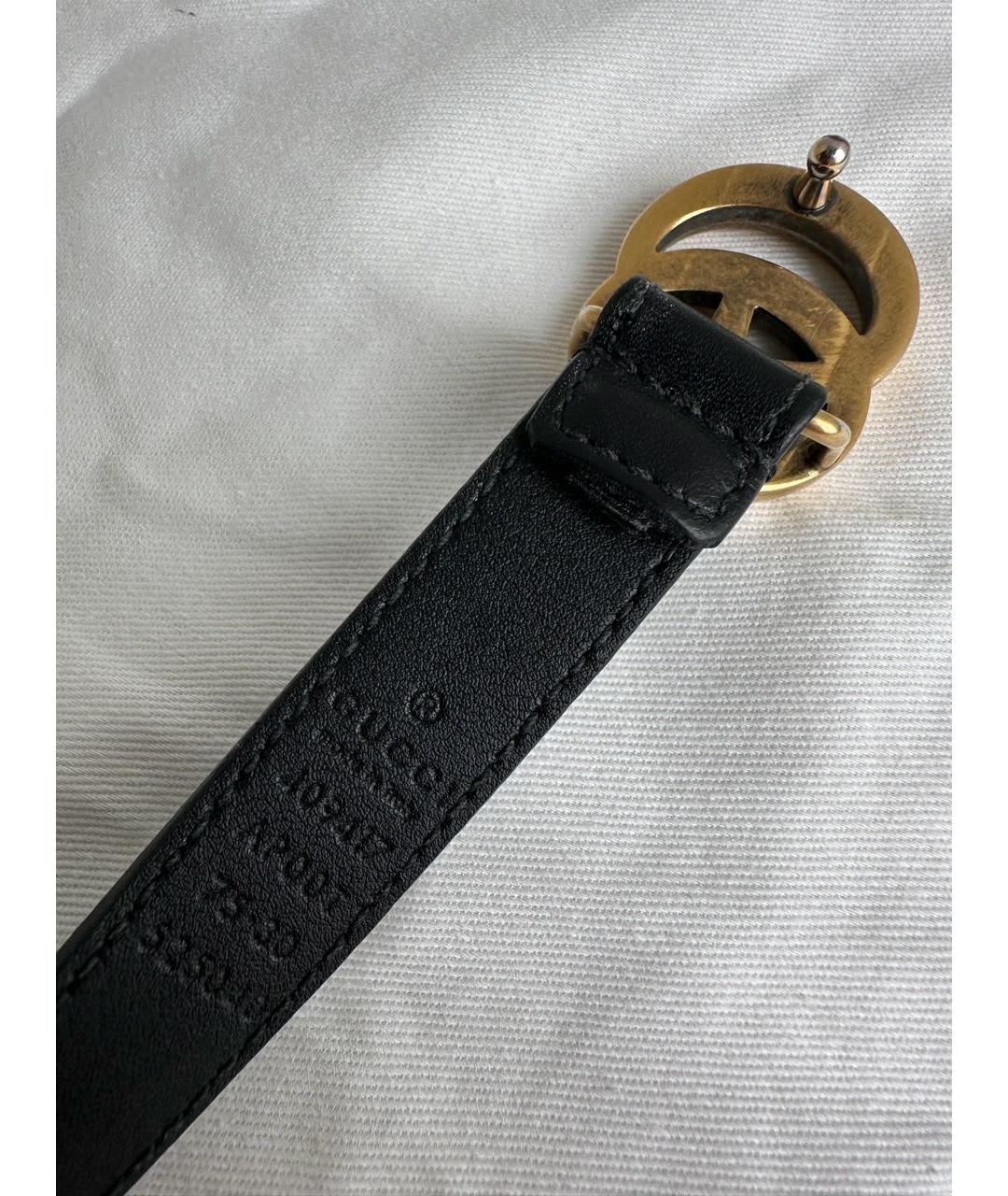 GUCCI Черный кожаный ремень, фото 4