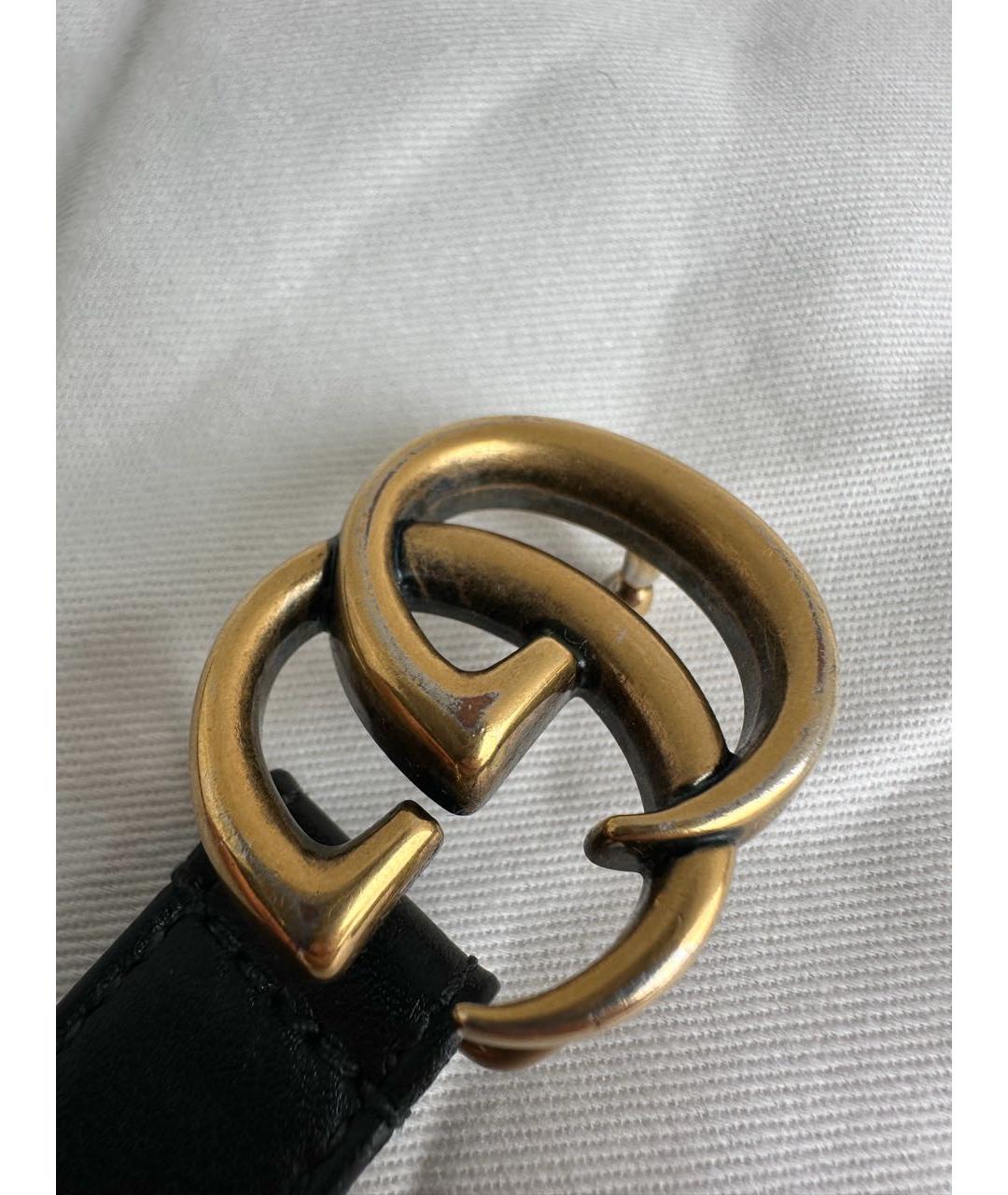 GUCCI Черный кожаный ремень, фото 3