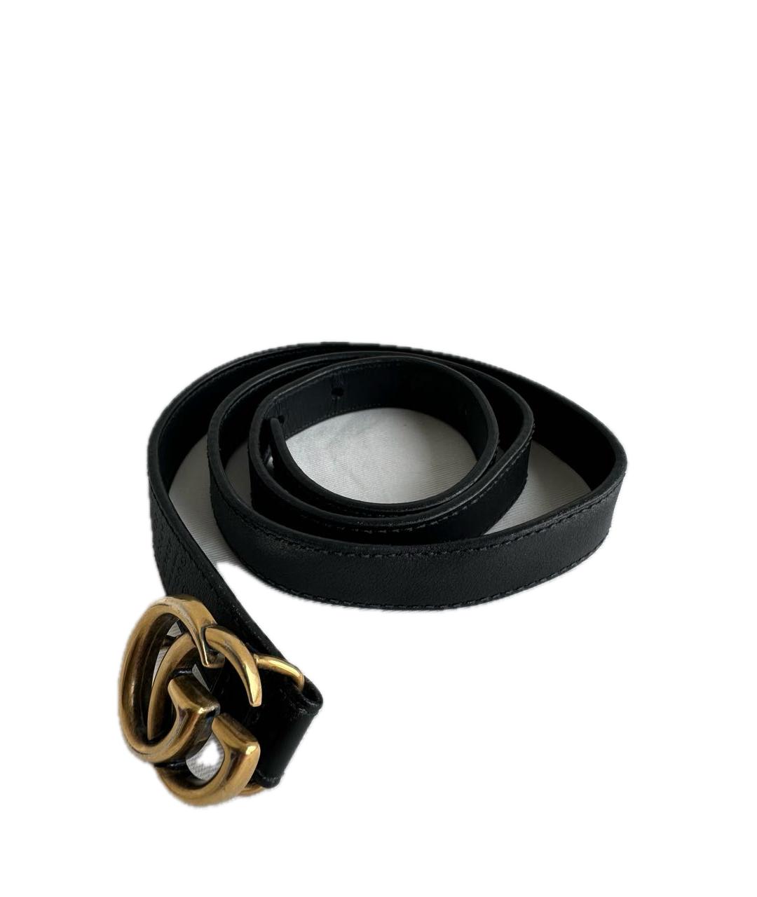 GUCCI Черный кожаный ремень, фото 1