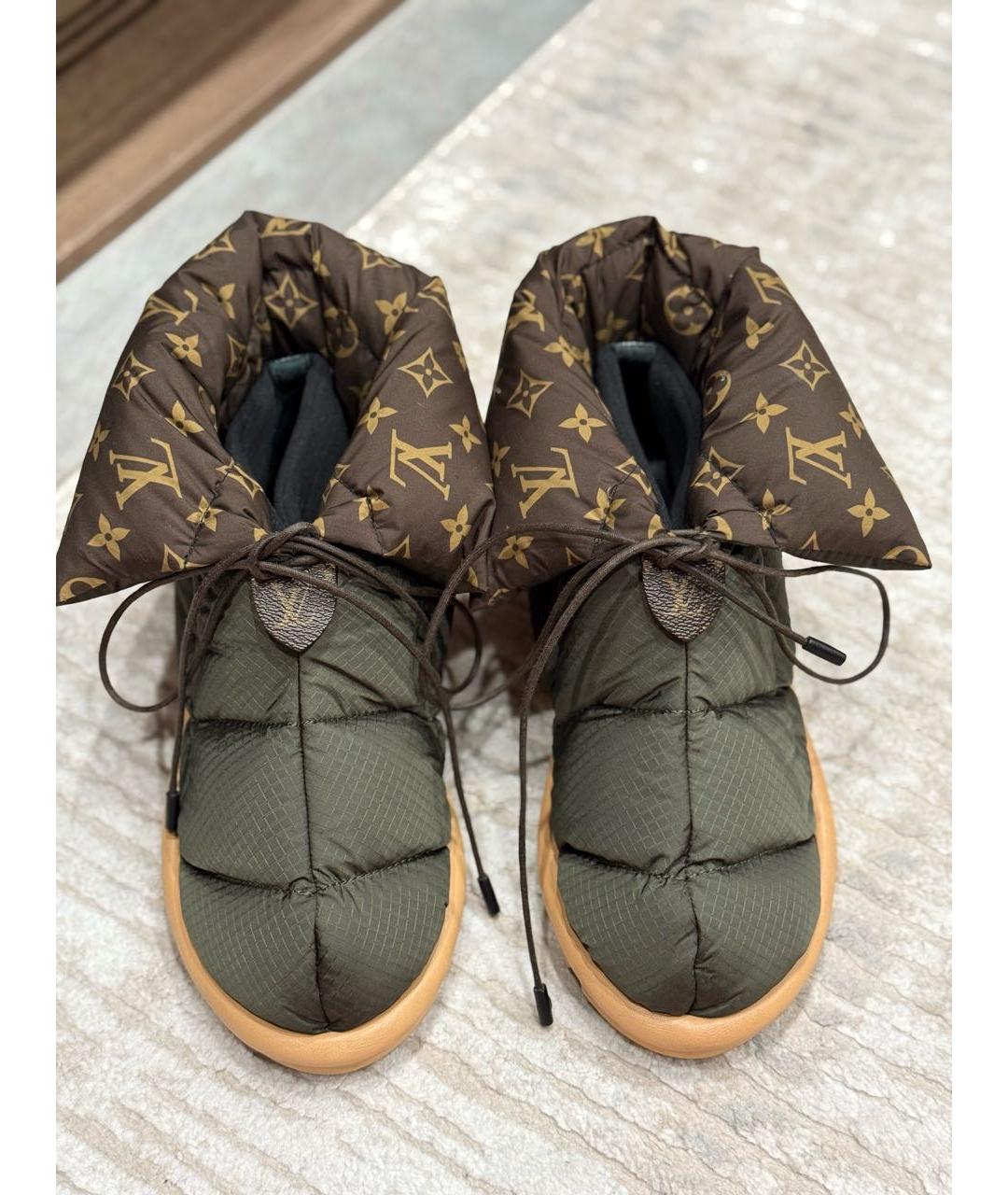 LOUIS VUITTON Хаки текстильные ботинки, фото 2