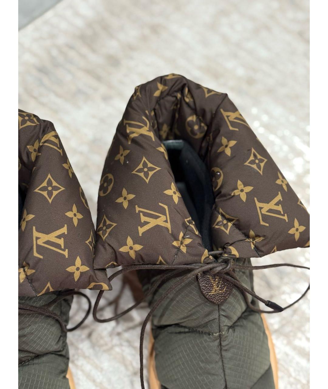 LOUIS VUITTON Хаки текстильные ботинки, фото 4