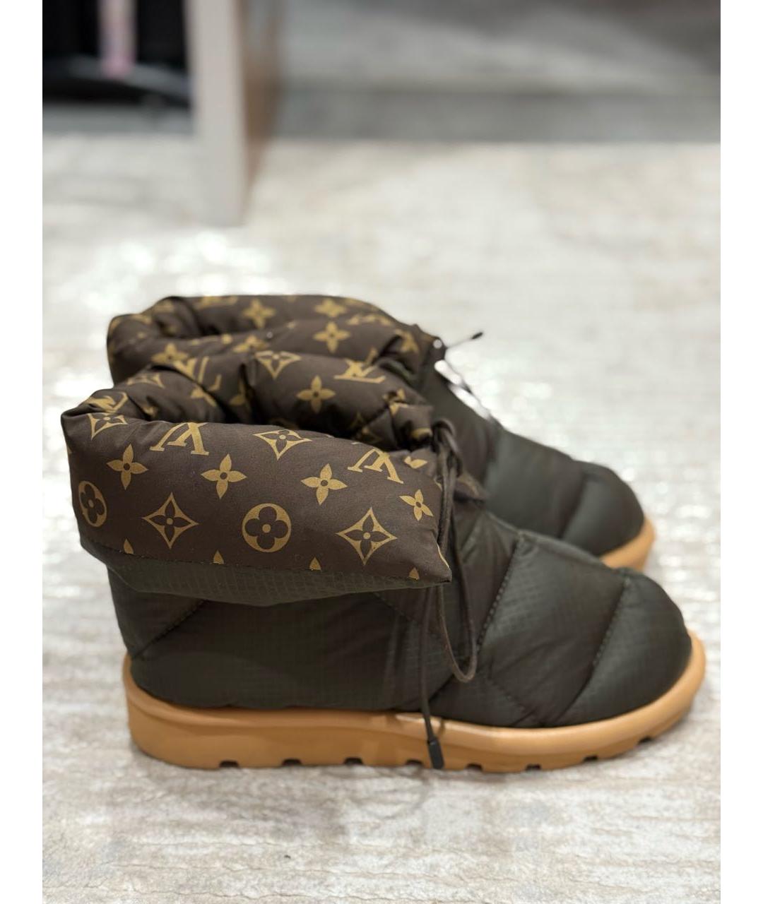 LOUIS VUITTON Хаки текстильные ботинки, фото 5