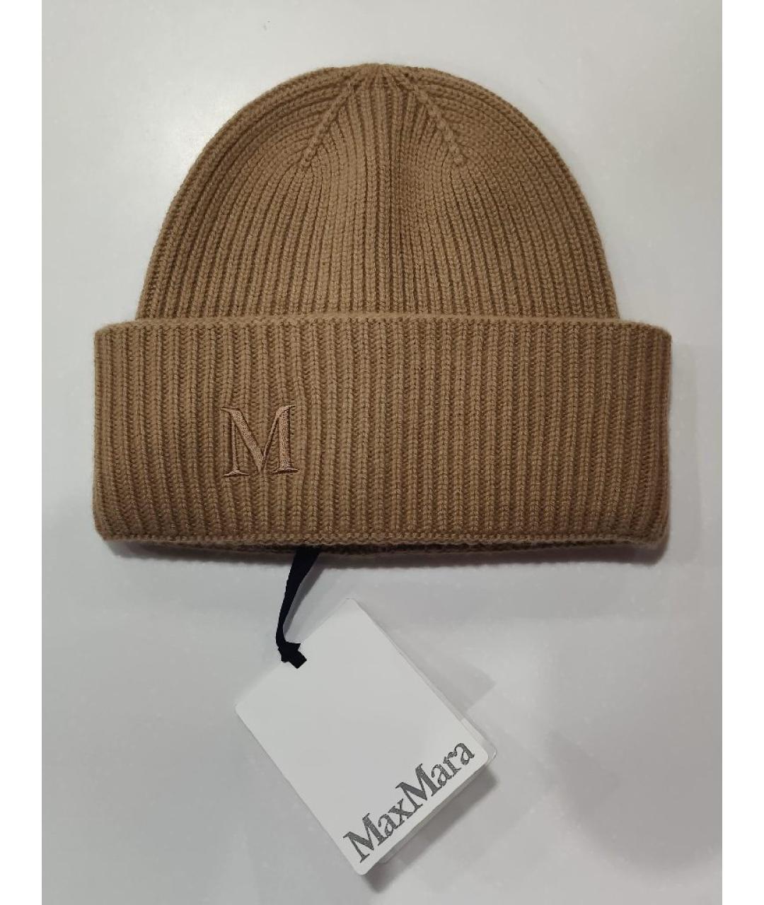 'S MAX MARA Бежевая кашемировая шапка, фото 4