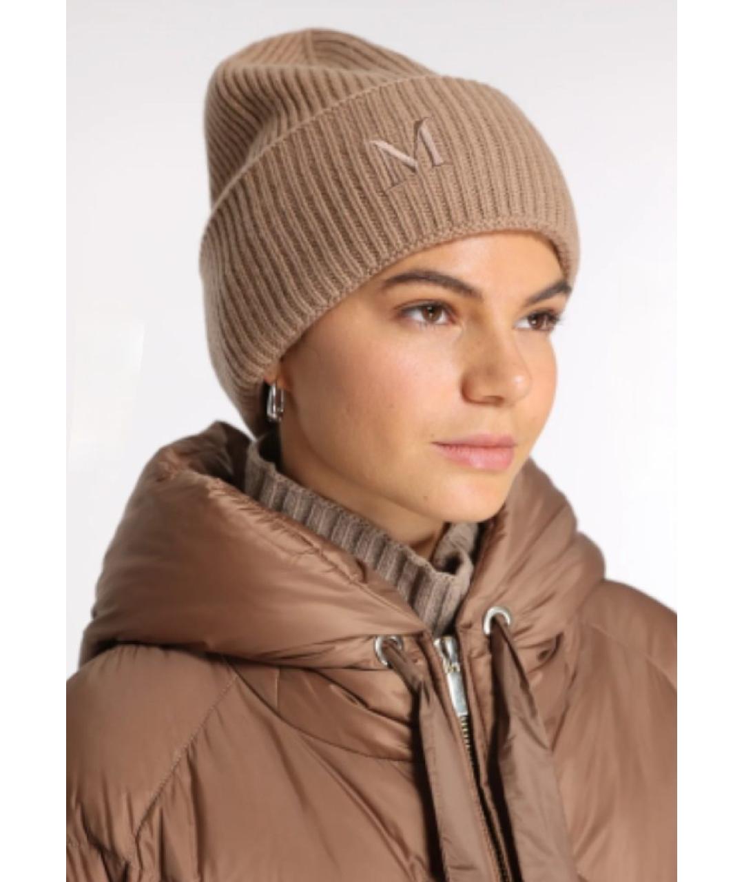 'S MAX MARA Бежевая кашемировая шапка, фото 3