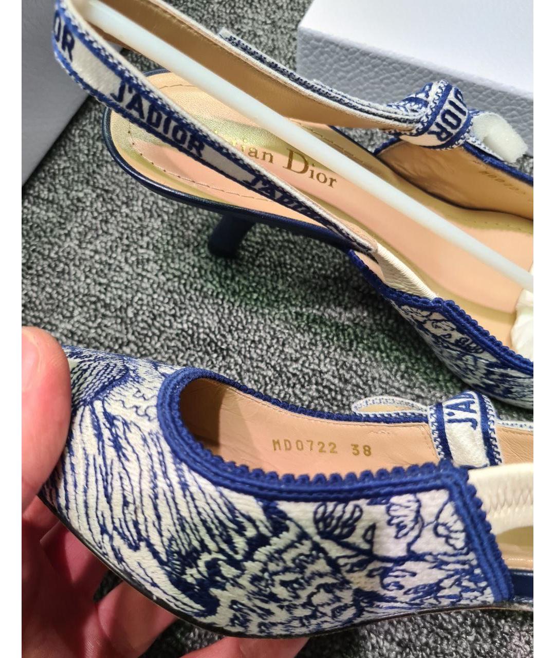 CHRISTIAN DIOR Синие текстильные туфли, фото 7