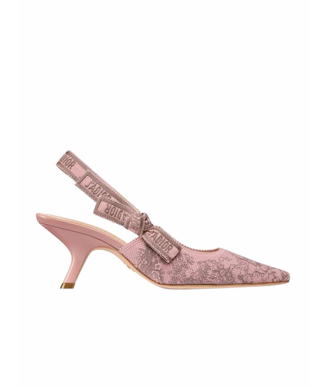 CHRISTIAN DIOR Коралловые текстильные туфли, фото 9