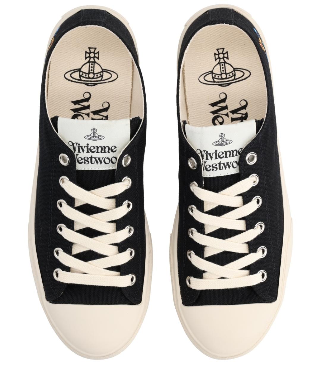 VIVIENNE WESTWOOD Черные текстильные кеды, фото 4