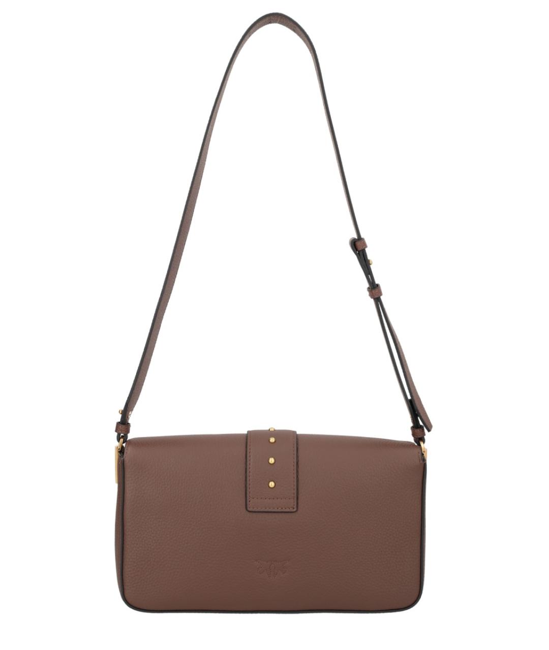 PINKO Коричневая кожаная сумка через плечо, фото 3