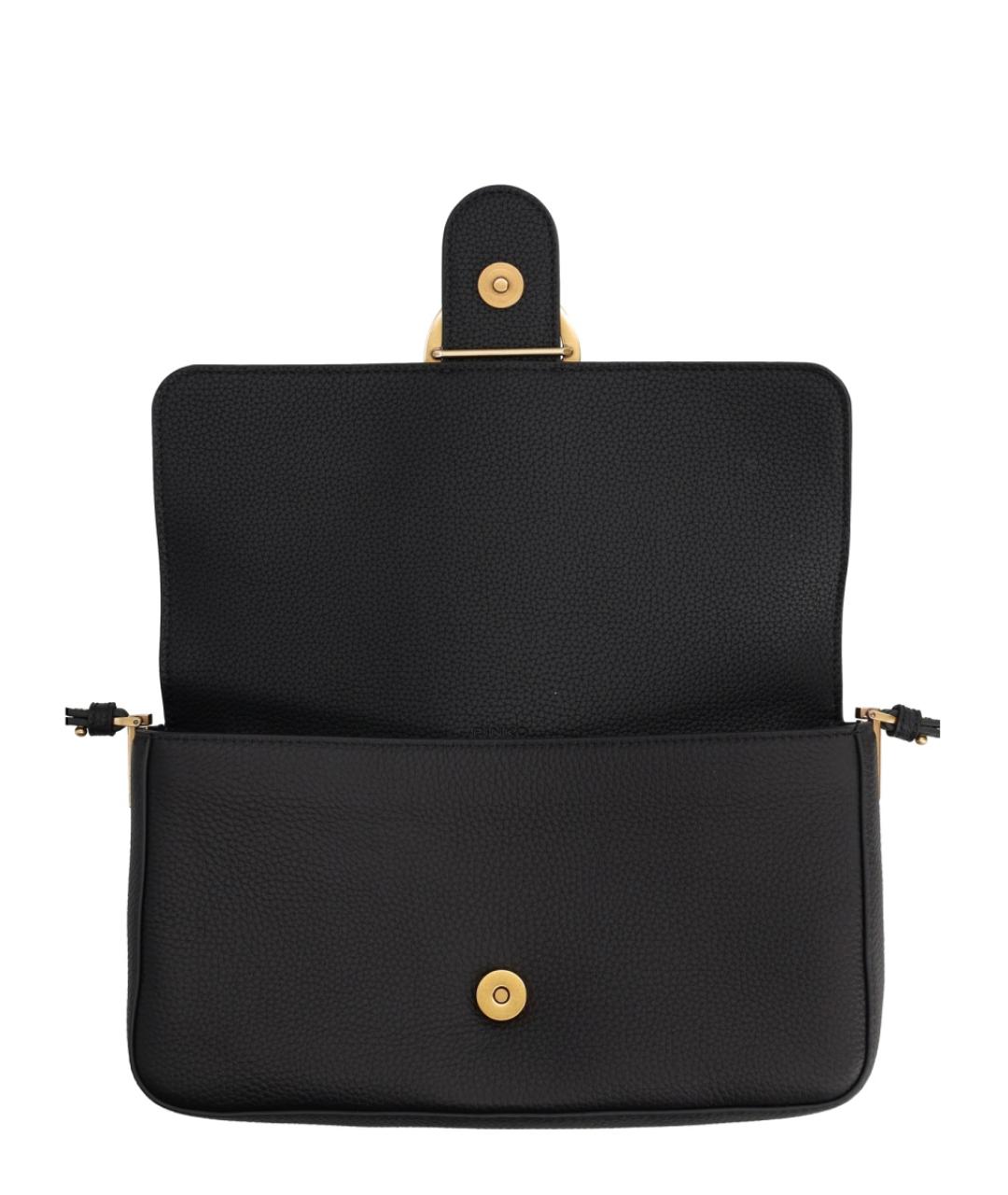 PINKO Черная кожаная сумка через плечо, фото 3