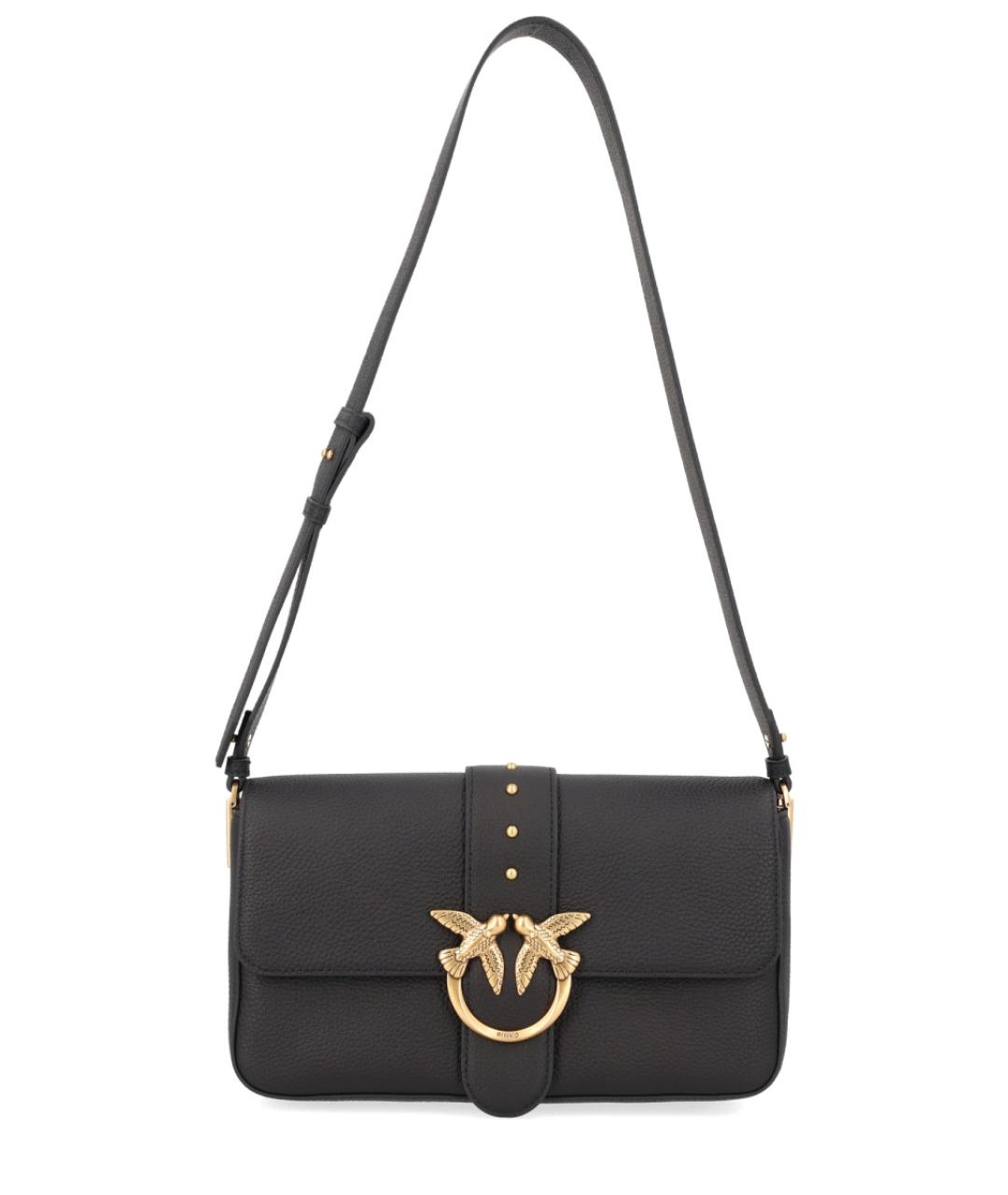 PINKO Черная кожаная сумка через плечо, фото 1
