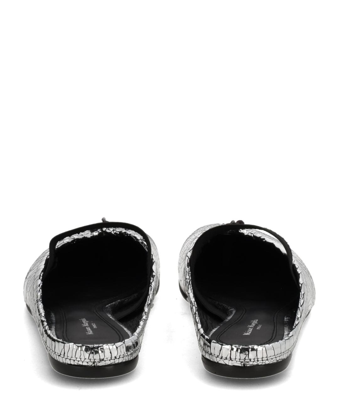 MAISON MARGIELA Серебряные кожаные балетки, фото 3