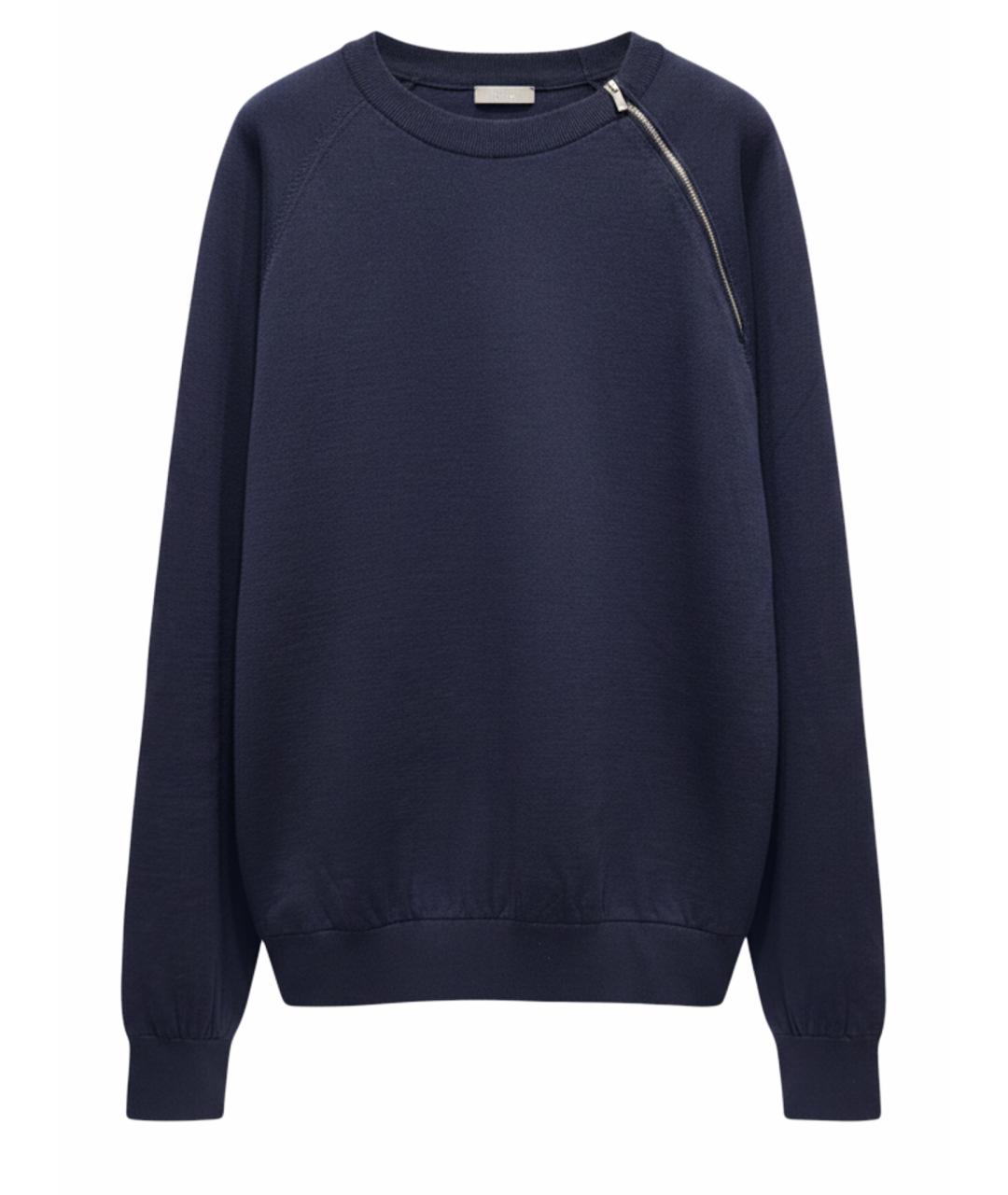 CHRISTIAN DIOR Темно-синий шерстяной джемпер / свитер, фото 1