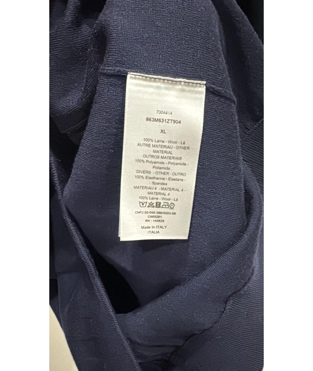 CHRISTIAN DIOR Темно-синий шерстяной джемпер / свитер, фото 3