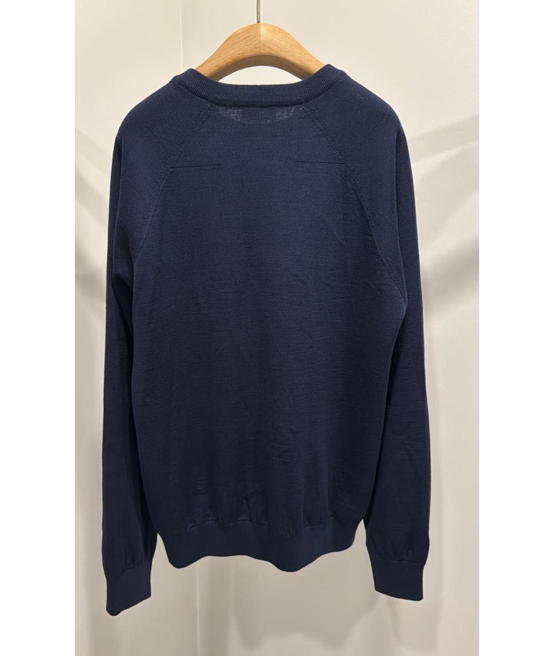 CHRISTIAN DIOR Темно-синий шерстяной джемпер / свитер, фото 2