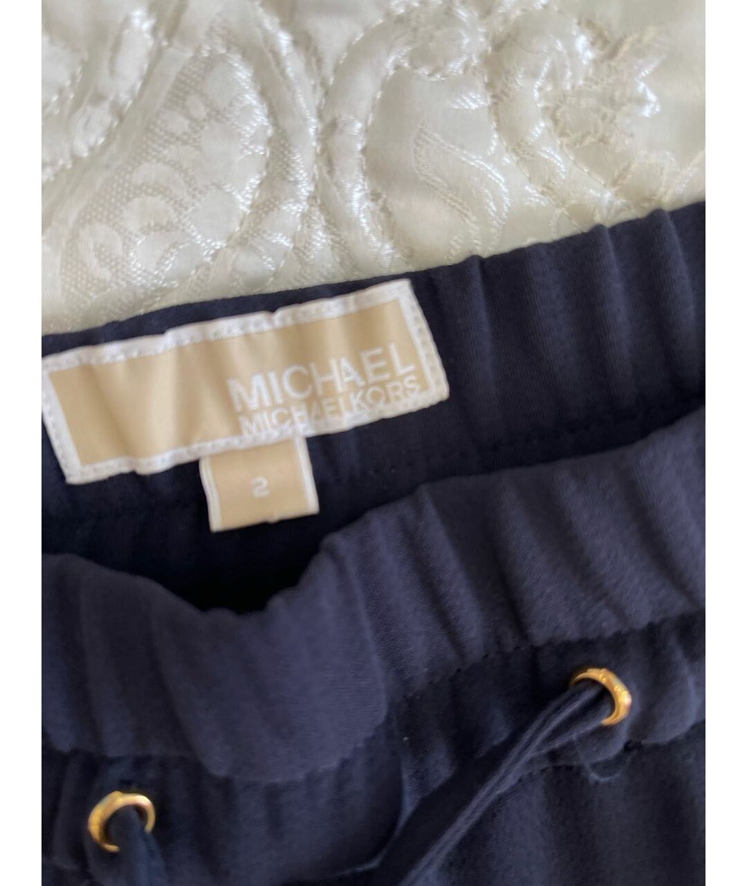 MICHAEL KORS Темно-синие полиэстеровые брюки узкие, фото 5