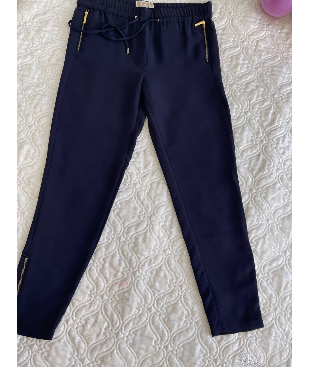 MICHAEL KORS Темно-синие полиэстеровые брюки узкие, фото 9