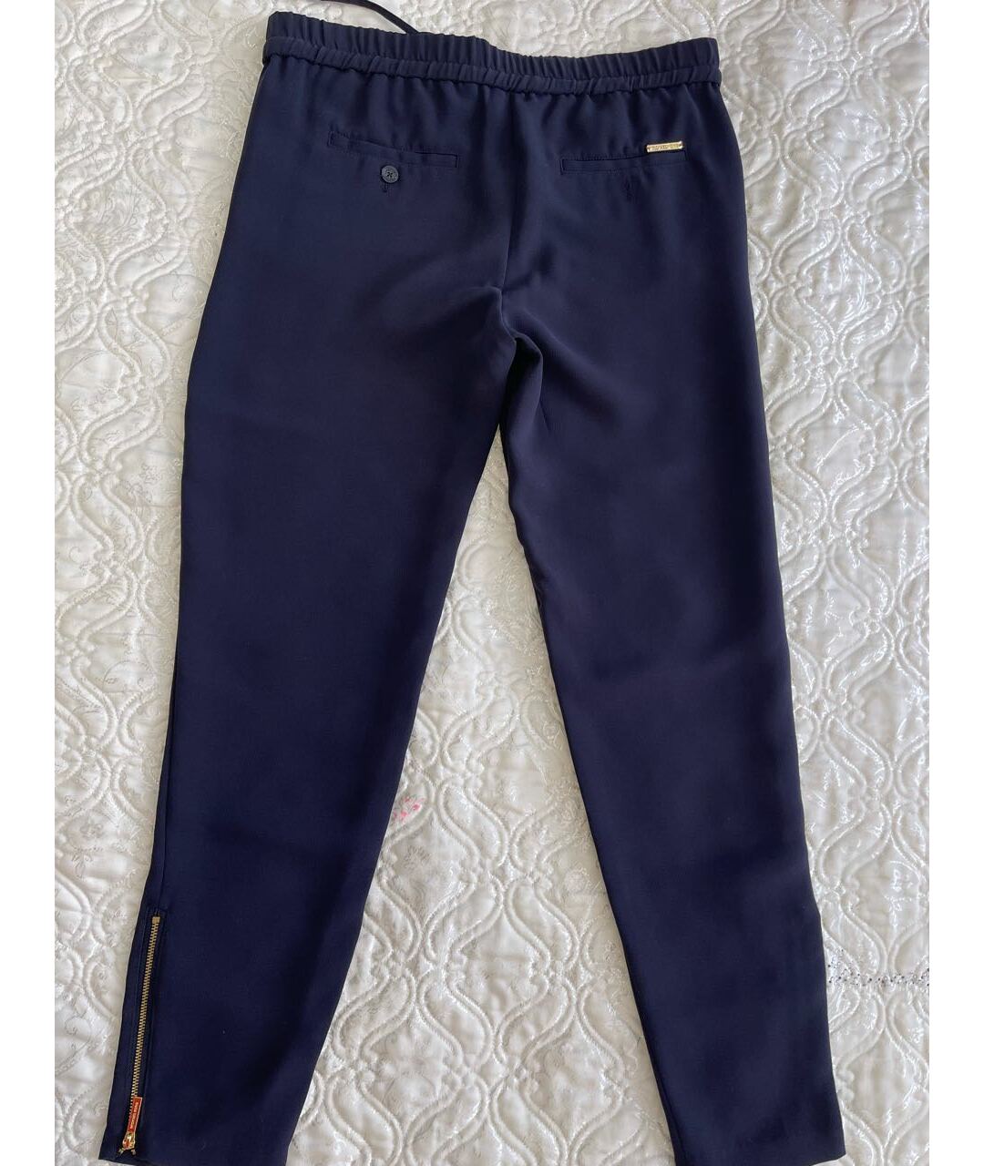 MICHAEL KORS Темно-синие полиэстеровые брюки узкие, фото 3