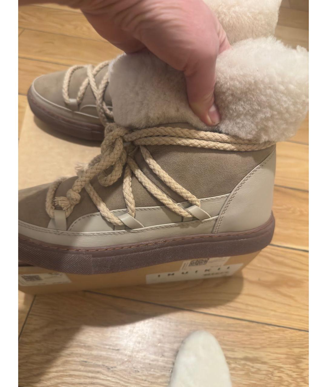 INUIKII Бежевые кожаные полусапоги, фото 5