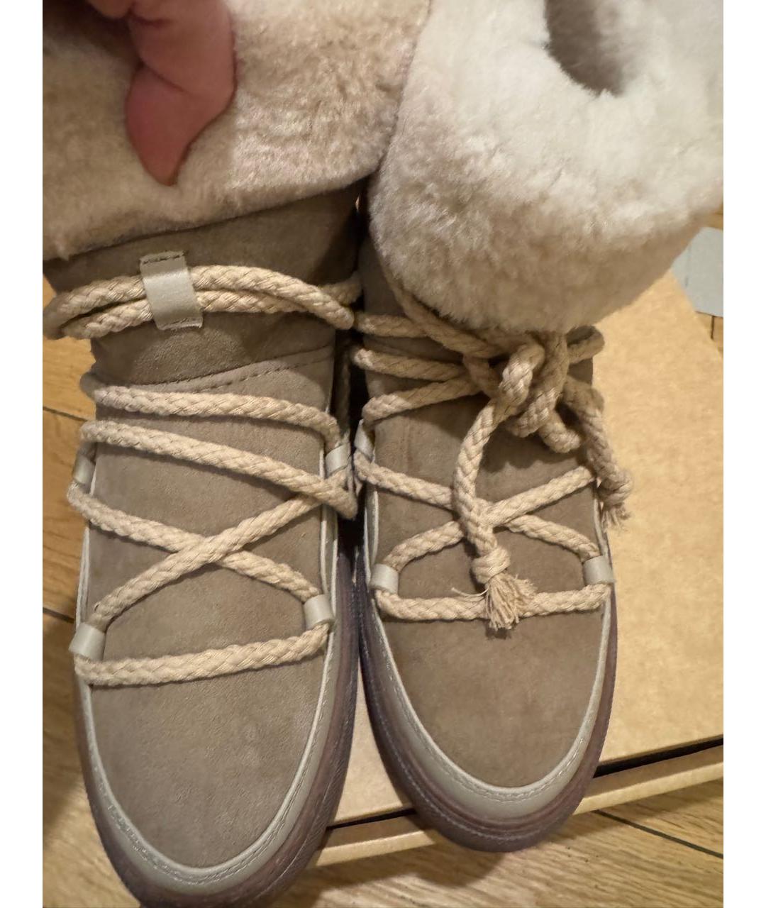 INUIKII Бежевые кожаные полусапоги, фото 7