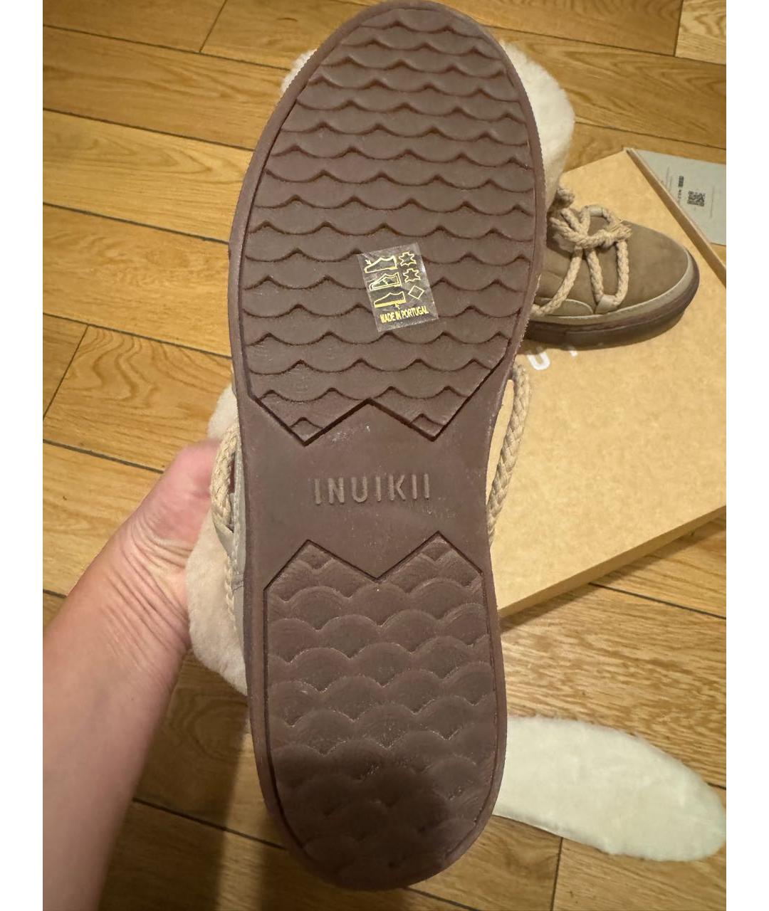 INUIKII Бежевые кожаные полусапоги, фото 8