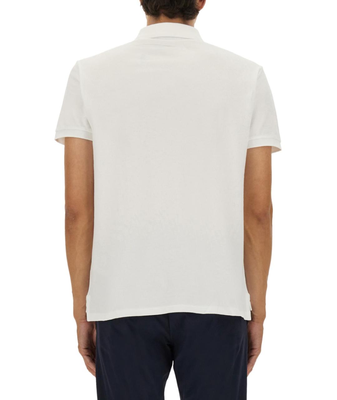 POLO RALPH LAUREN Белое хлопковое поло с коротким рукавом, фото 4