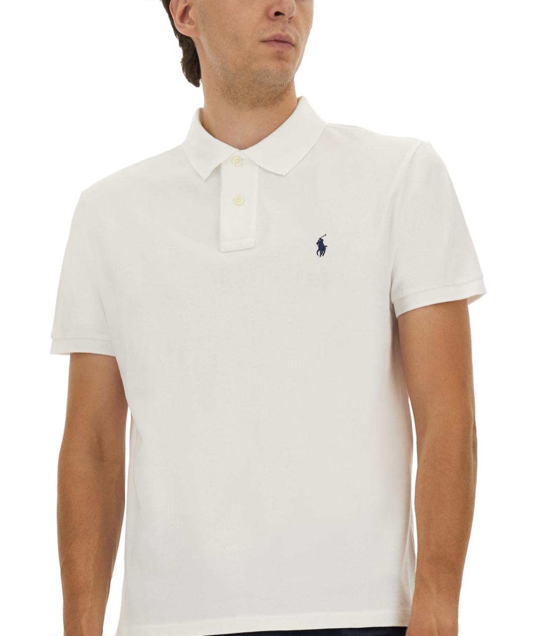 POLO RALPH LAUREN Белое хлопковое поло с коротким рукавом, фото 5