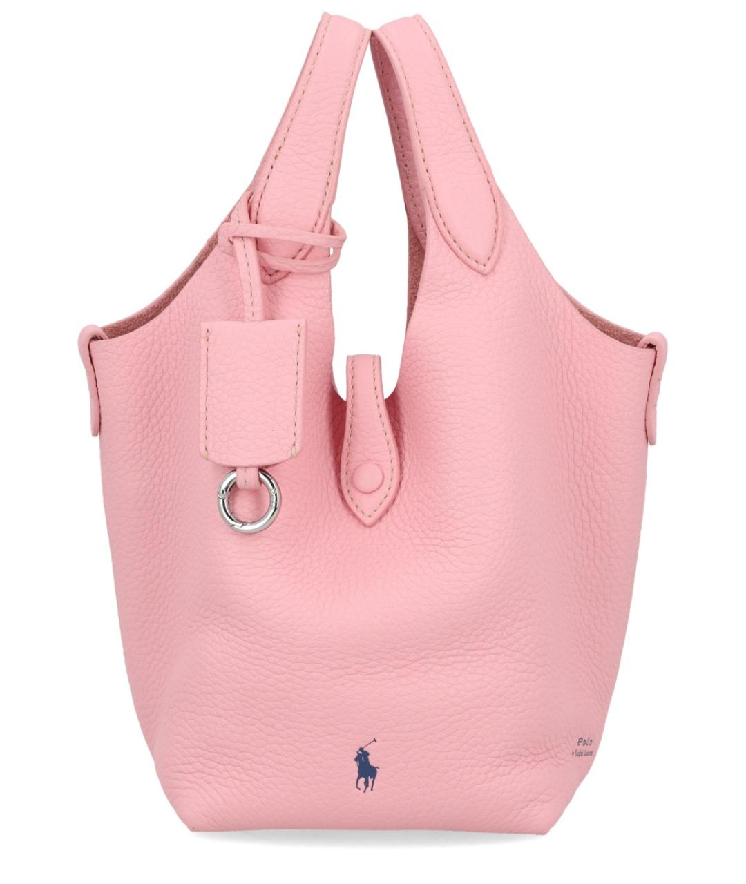 POLO RALPH LAUREN Розовая кожаная сумка тоут, фото 2