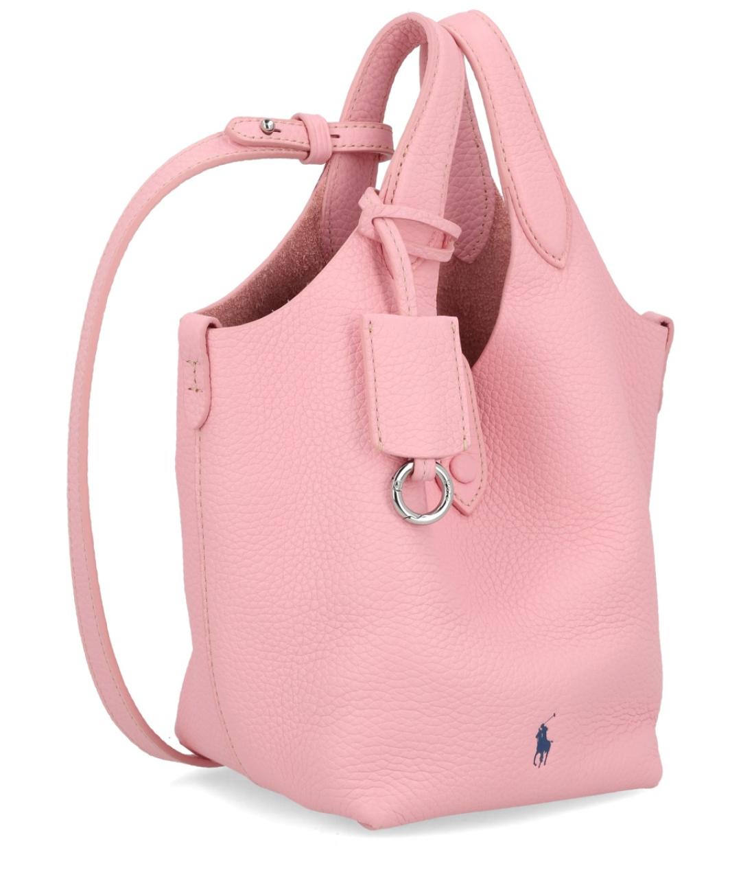 POLO RALPH LAUREN Розовая кожаная сумка тоут, фото 1