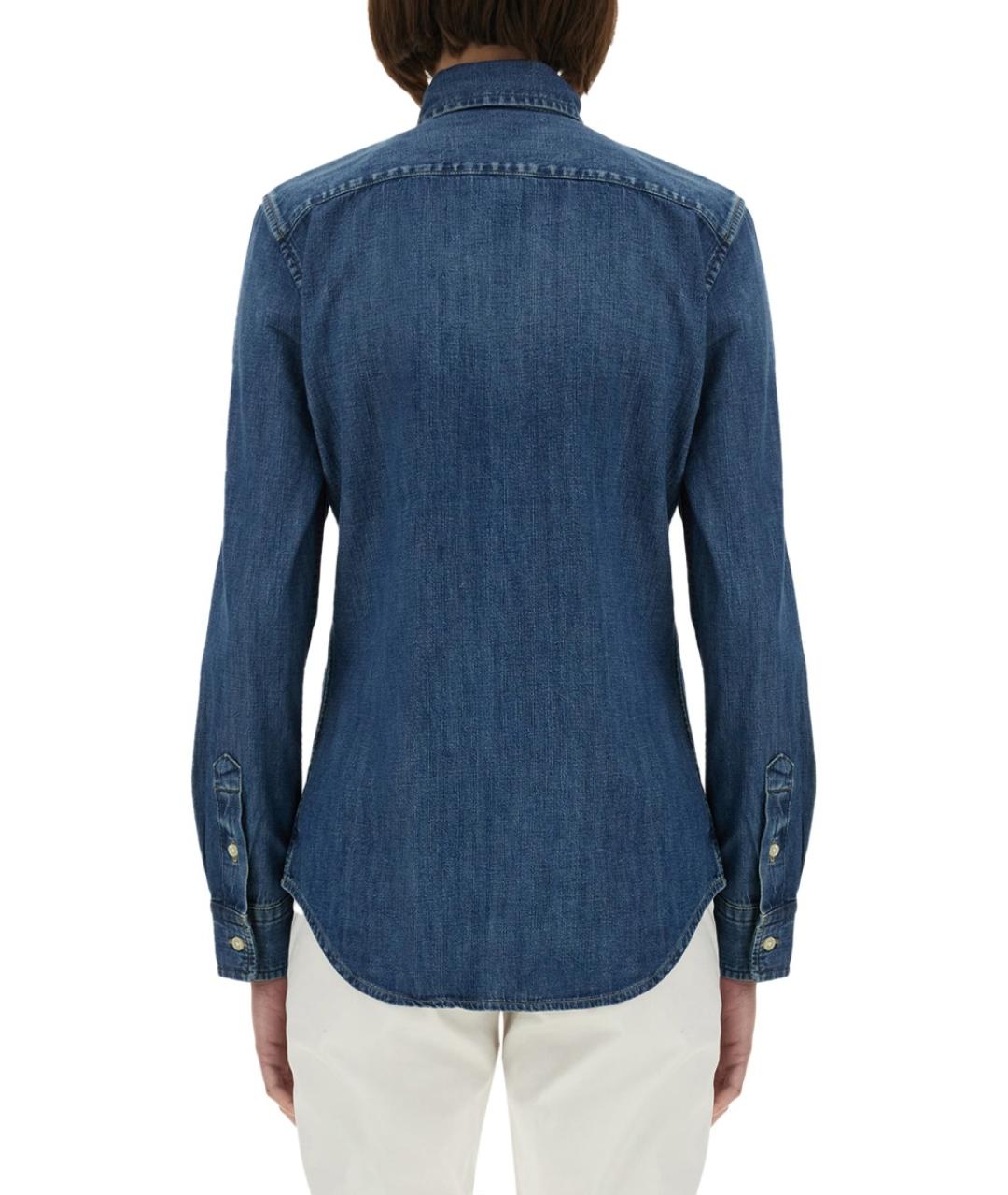 POLO RALPH LAUREN Синяя хлопковая рубашка, фото 4