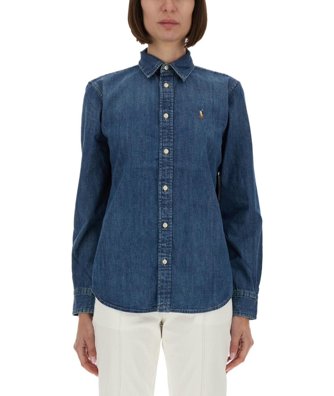 POLO RALPH LAUREN Синяя хлопковая рубашка, фото 2