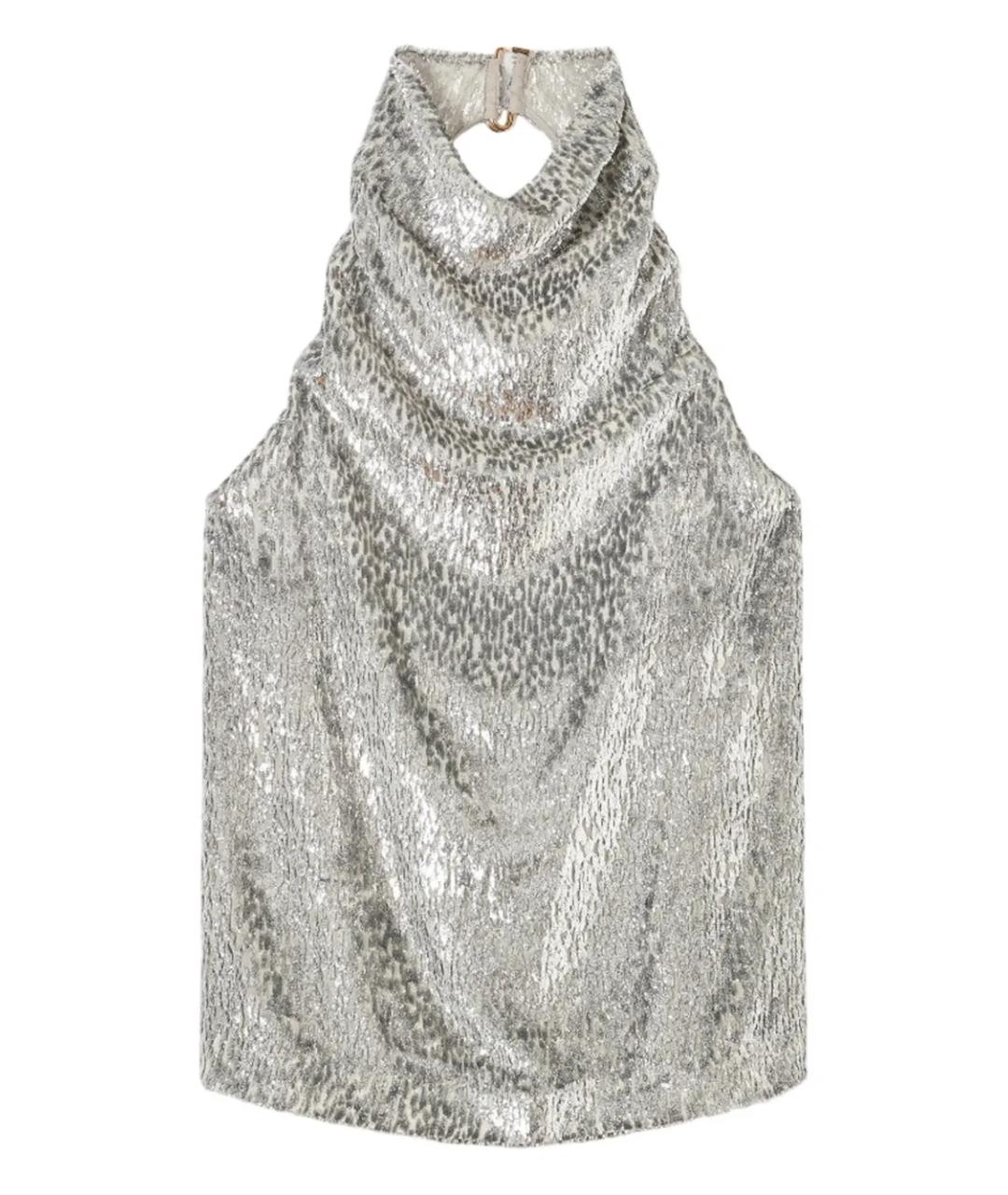 STELLA MCCARTNEY Серебряная полиэстеровая майка, фото 1