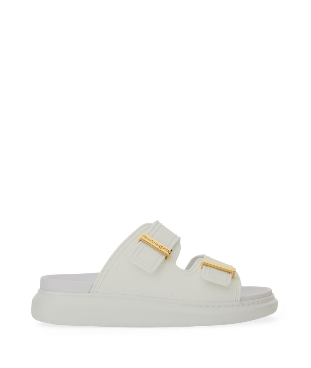 ALEXANDER MCQUEEN Белые кожаные сандалии, фото 1