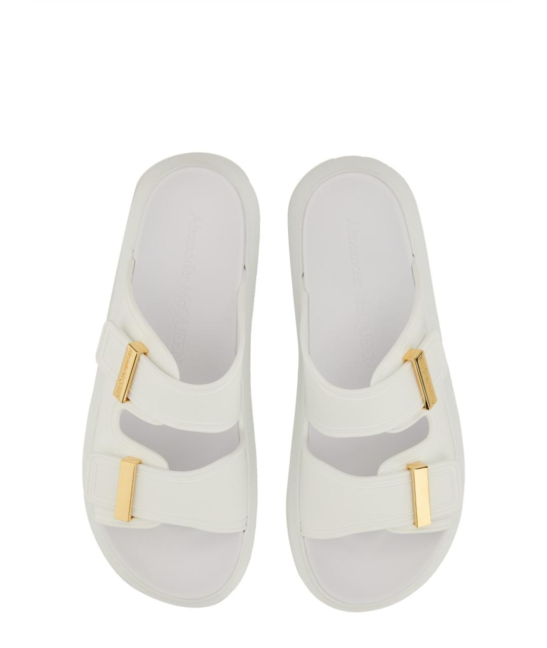 ALEXANDER MCQUEEN Белые кожаные сандалии, фото 4