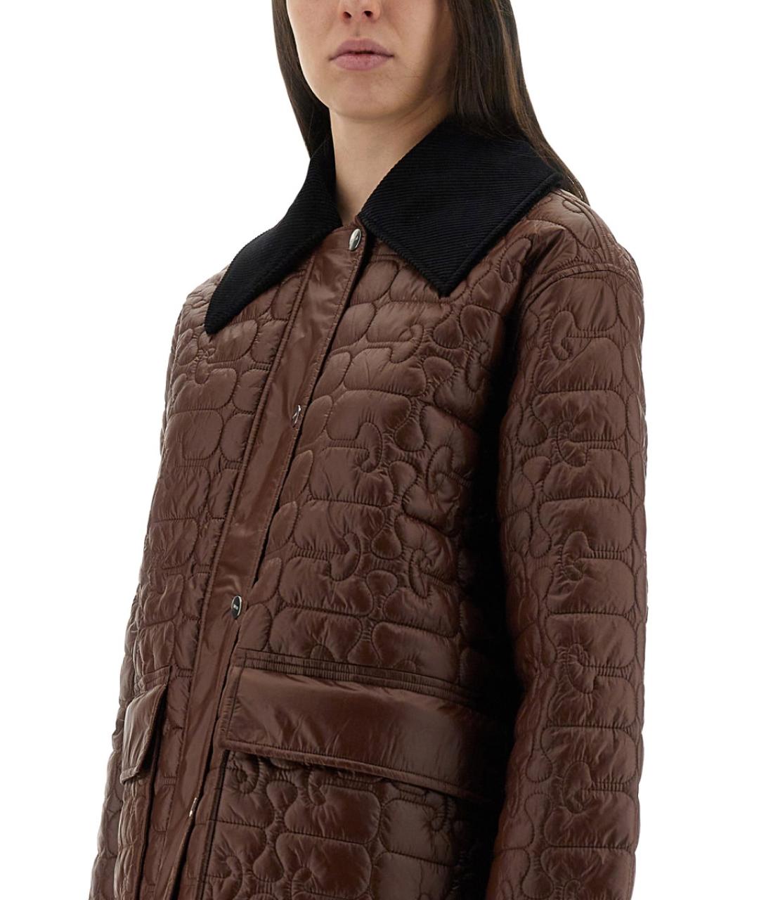 GANNI Коричневая полиамидовая куртка, фото 5