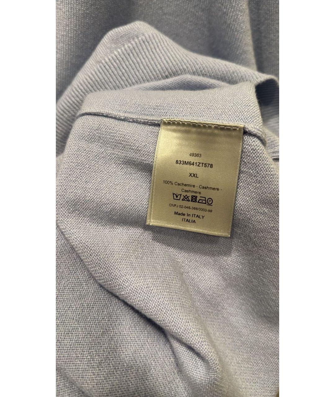 CHRISTIAN DIOR Голубой кашемировый джемпер / свитер, фото 3