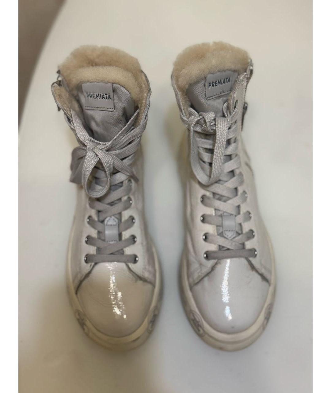 PREMIATA Белые кроссовки из лакированной кожи, фото 3