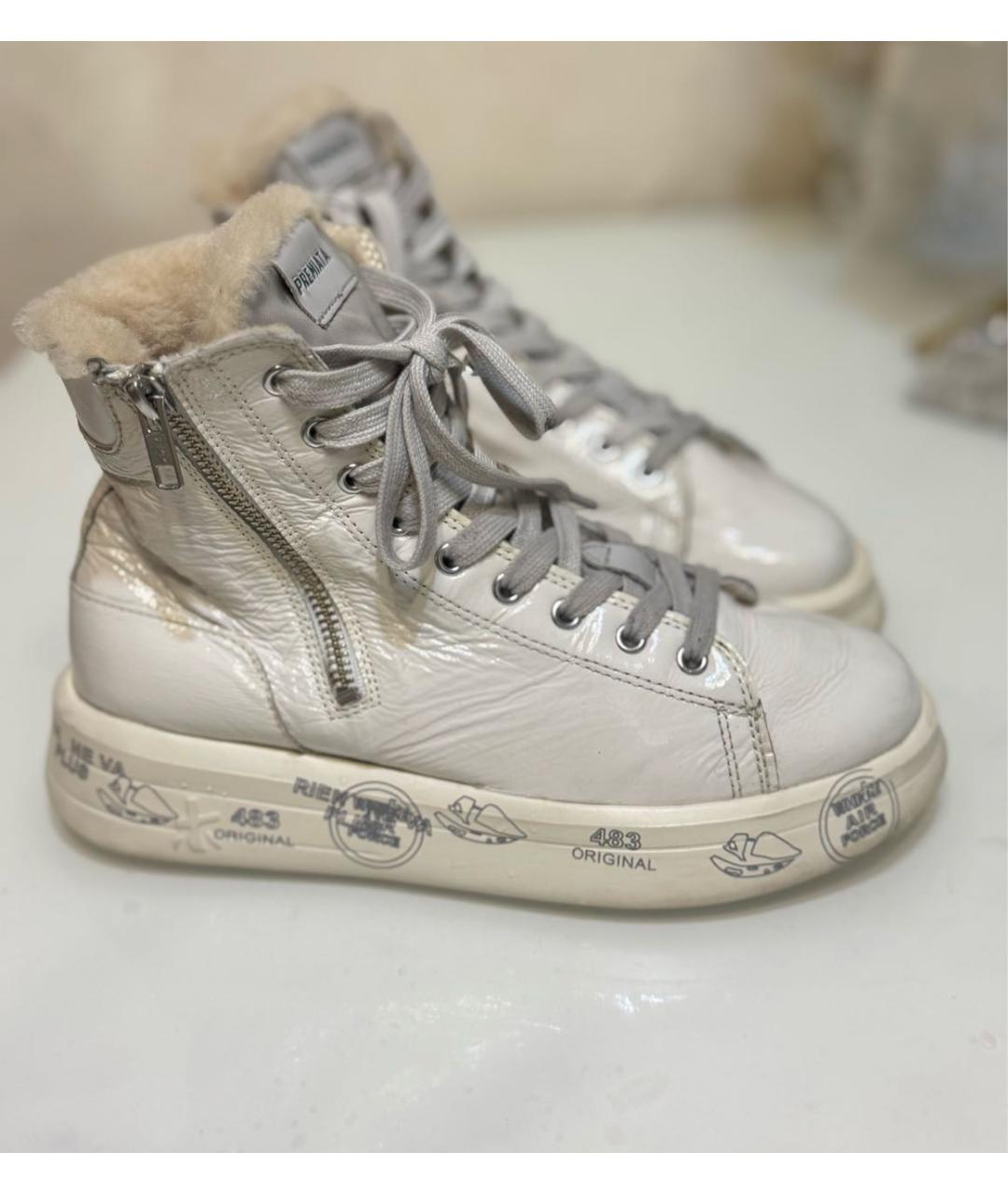 PREMIATA Белые кроссовки из лакированной кожи, фото 2