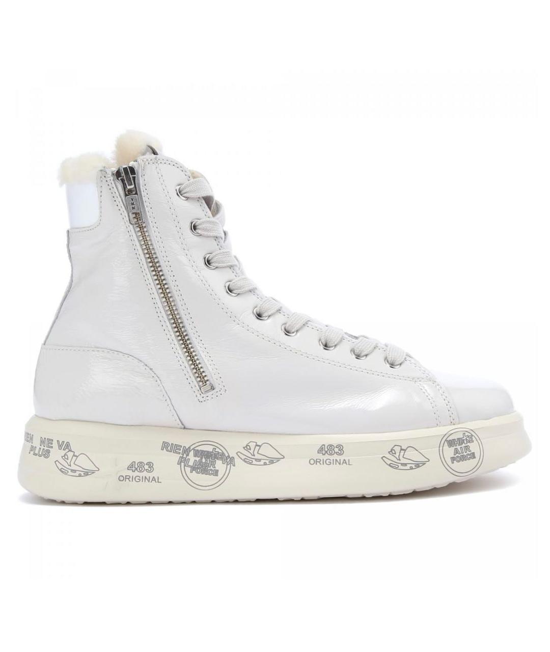 PREMIATA Белые кроссовки из лакированной кожи, фото 1