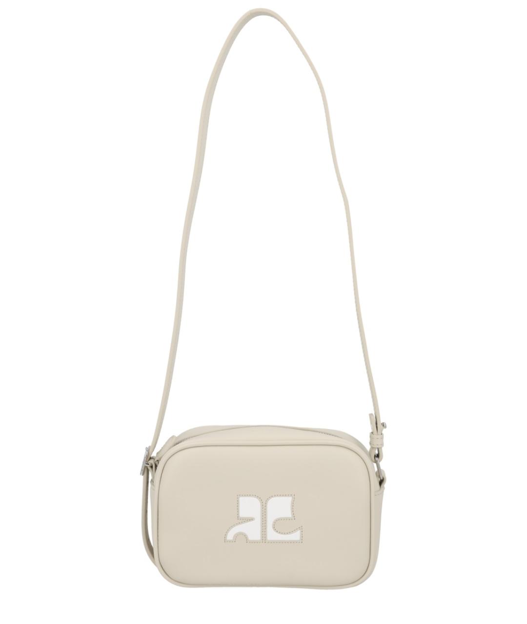 COURREGES Бежевая кожаная сумка через плечо, фото 1