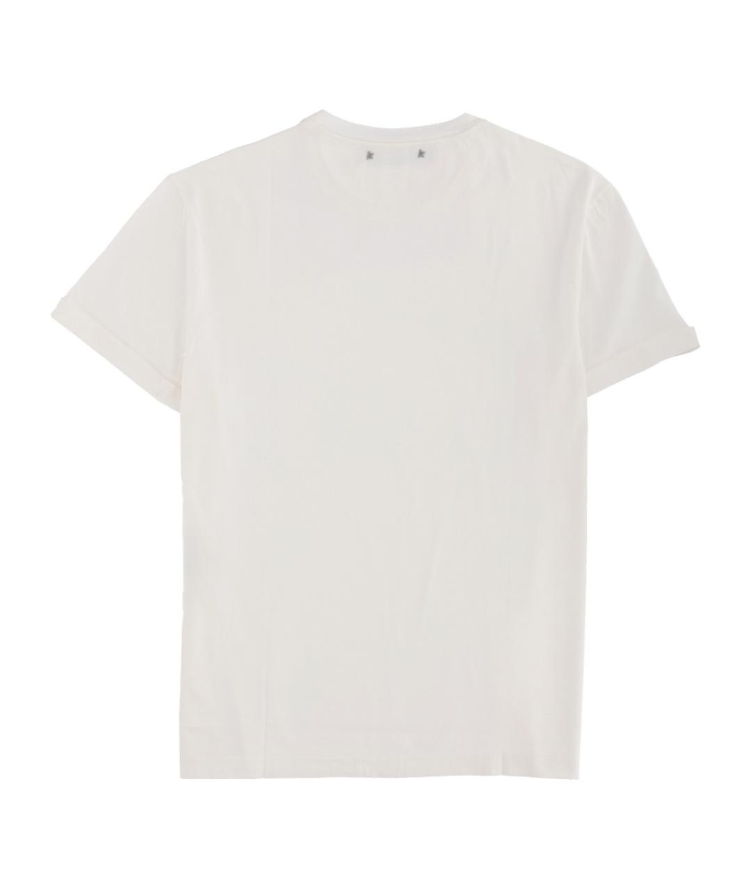 GOLDEN GOOSE DELUXE BRAND Белая хлопковая футболка, фото 2