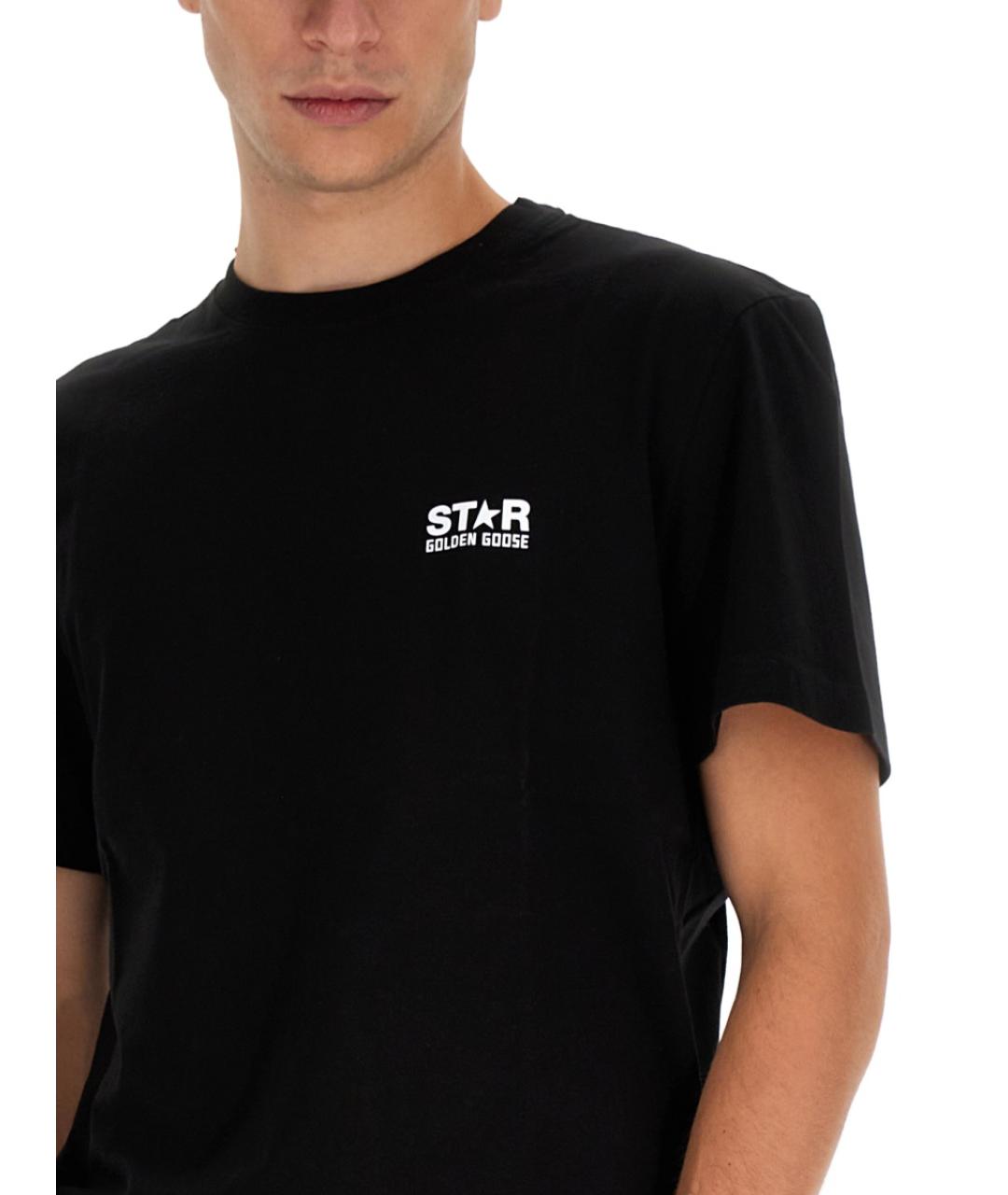 GOLDEN GOOSE DELUXE BRAND Черная хлопковая футболка, фото 5