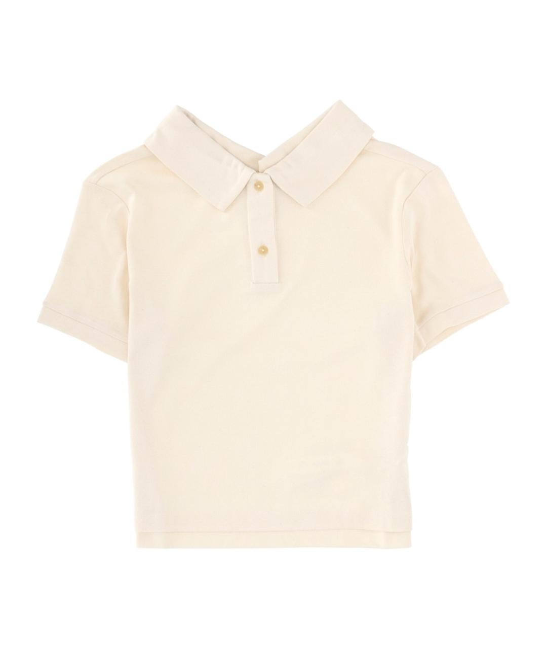 KHAITE Бежевая шелковая футболка, фото 1