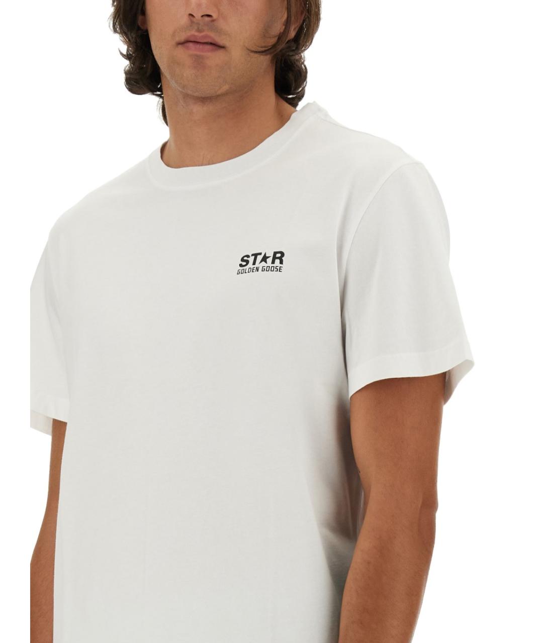 GOLDEN GOOSE DELUXE BRAND Белая хлопковая футболка, фото 5