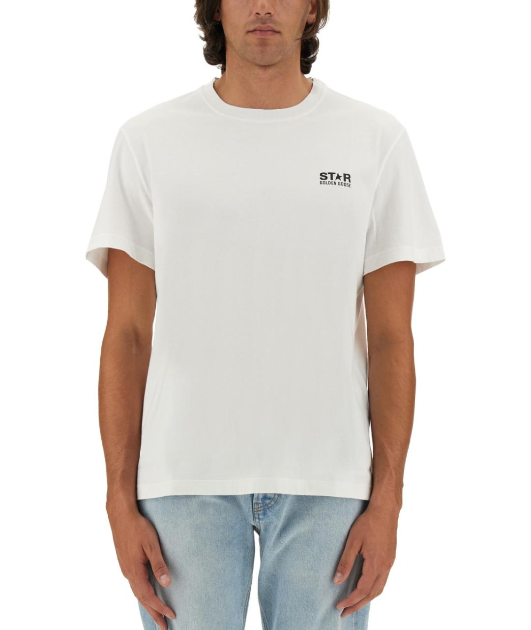 GOLDEN GOOSE DELUXE BRAND Белая хлопковая футболка, фото 2
