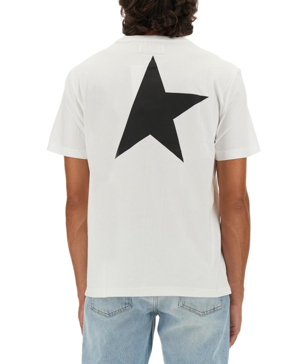 GOLDEN GOOSE DELUXE BRAND Белая хлопковая футболка, фото 4