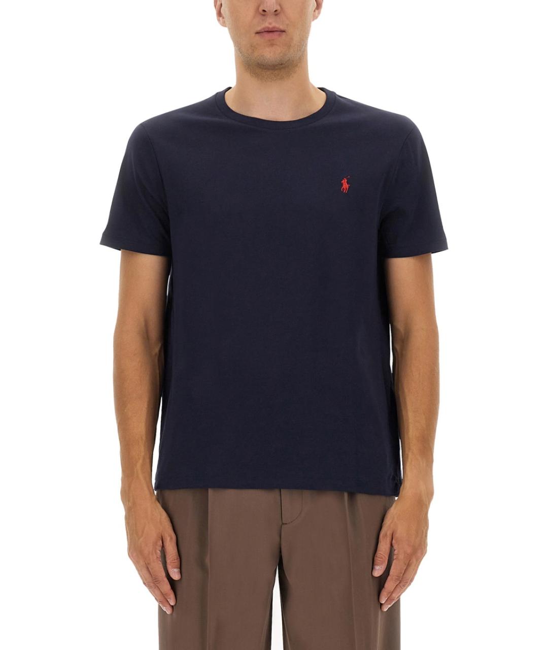 POLO RALPH LAUREN Синяя хлопковая футболка, фото 2