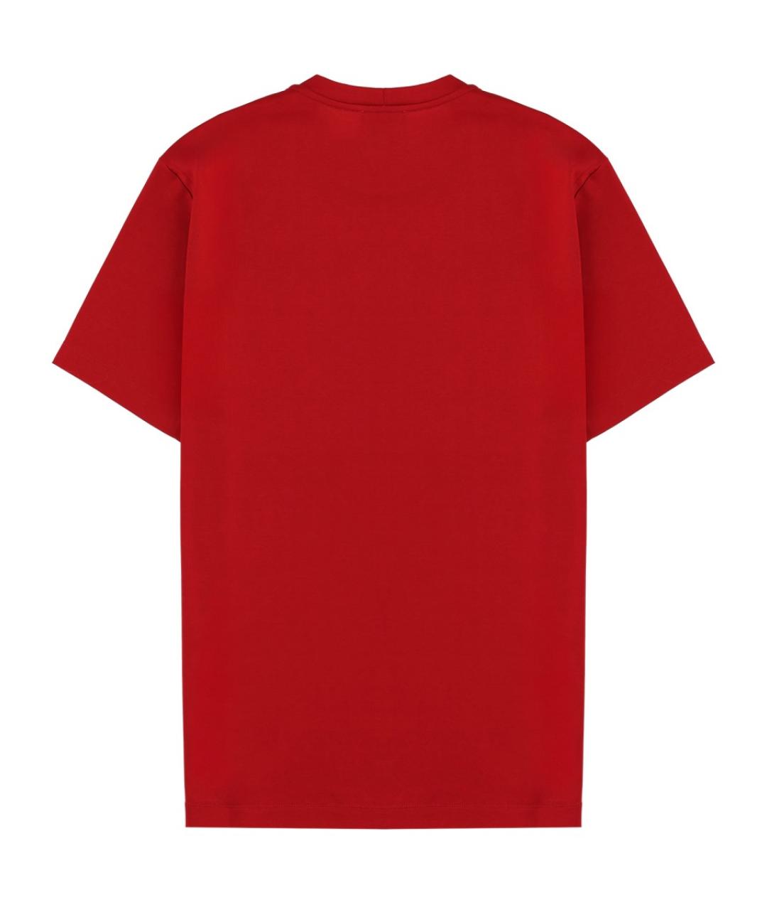 GIORGIO ARMANI Красная хлопковая футболка, фото 2