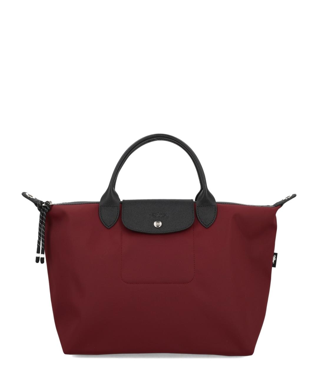LONGCHAMP Бордовая тканевая сумка тоут, фото 1