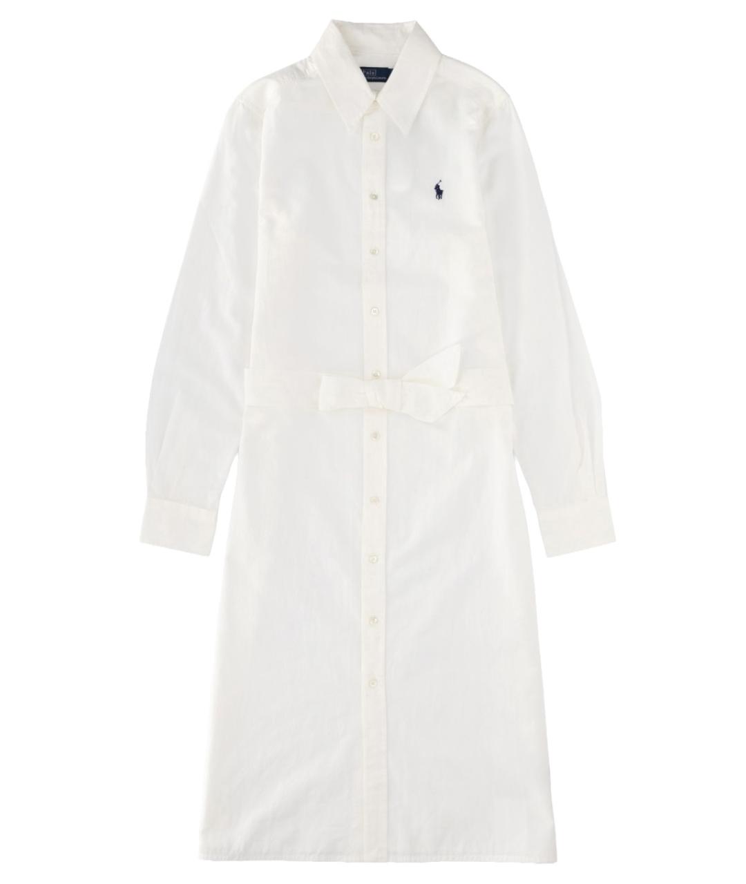 POLO RALPH LAUREN Белое хлопковое повседневное платье, фото 1