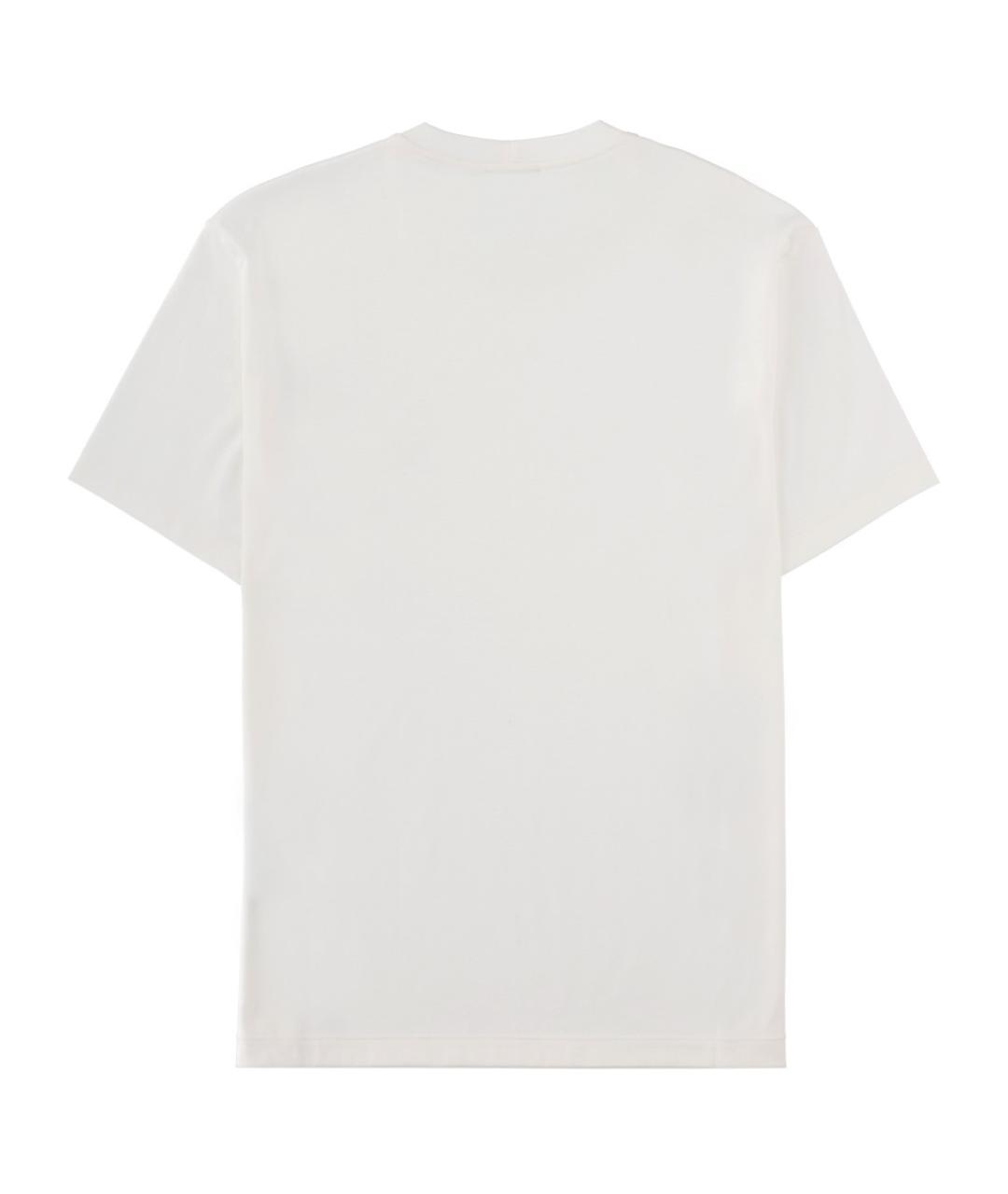 GIORGIO ARMANI Белая хлопковая футболка, фото 2